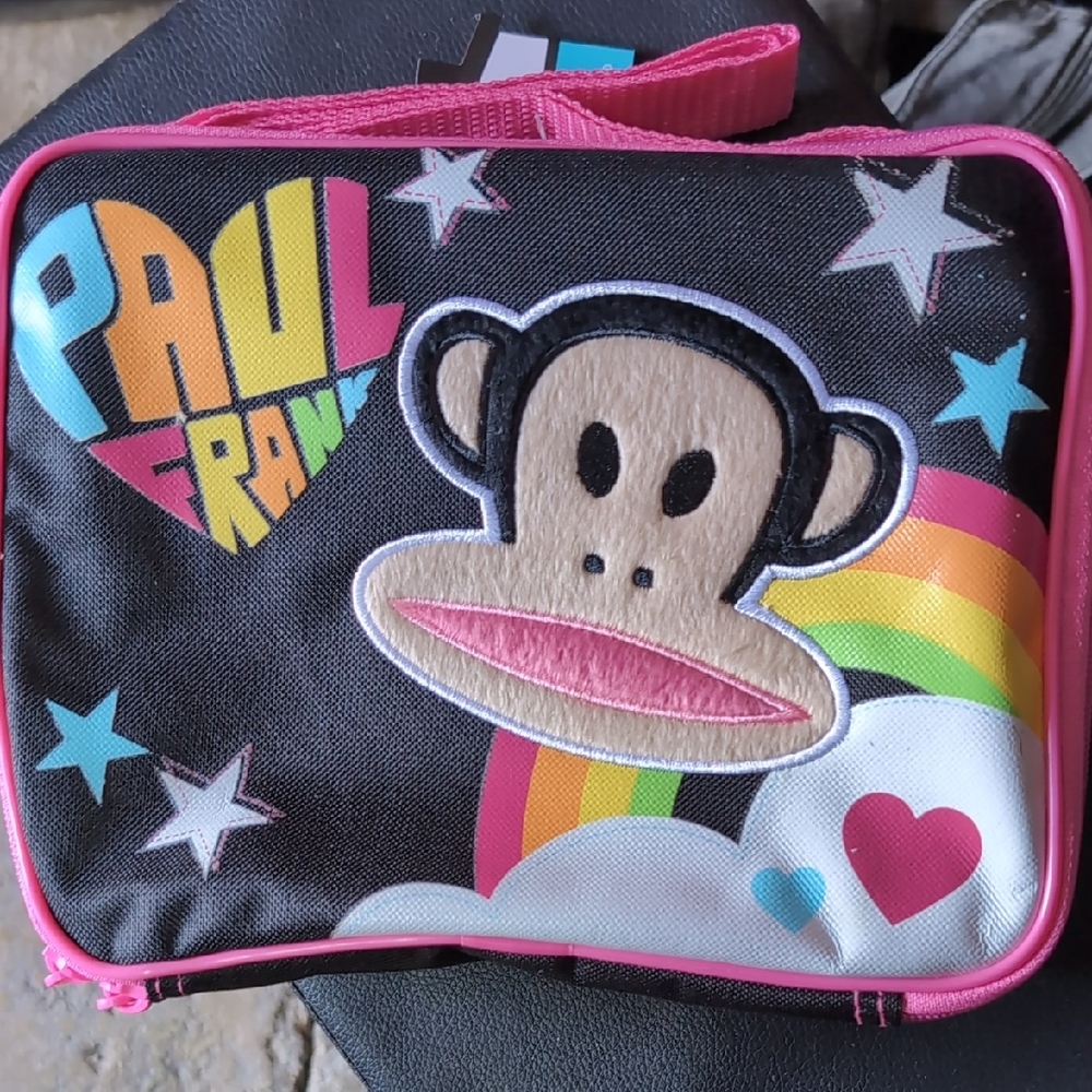 Paul Frank Black and Pink Monkey Lunch Bag